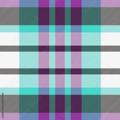 Patterned vector pattern textile, exotic texture tartan background. Living room fabric check plaid seamless in white and teal colors.