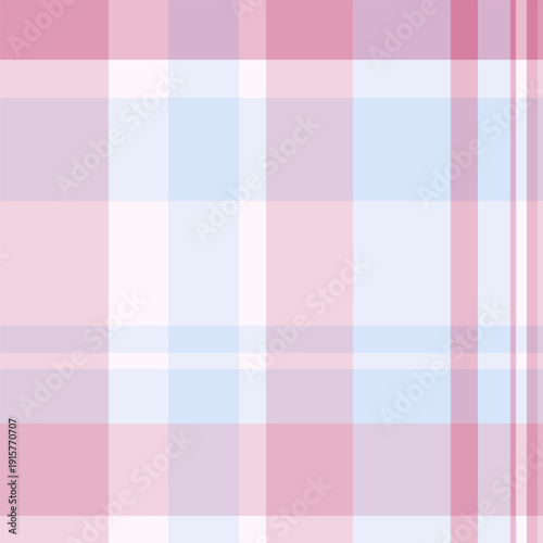 Uk background vector textile, carnival seamless tartan check. 1950s texture fabric plaid pattern in light and pastel snow colors.