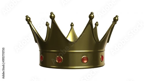 3D animation of golden crown