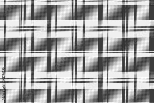Cotton fabric pattern check, machinery vector textile seamless. Graceful tartan background plaid texture in white and grey colors.
