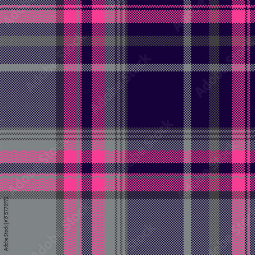 Us seamless check texture, regular tartan fabric textile. Identity vector background pattern plaid in dark and neutral grey colors.