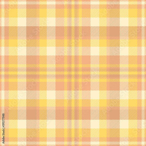 Dogtooth texture pattern plaid, customized check vector textile. Calm fabric background seamless tartan in orange and yellow colors.