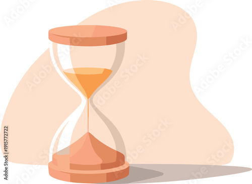 Hourgl assm inim al object st and ing up right withsimple bal ancedupper andlower bulbs andcle arn arroww aist positi oned in the