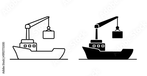 Ship with Cargo Crate Icon