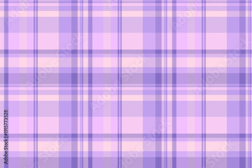 Blanket fabric seamless textile, tissue texture background vector. Club tartan check pattern plaid in light and violet colors.