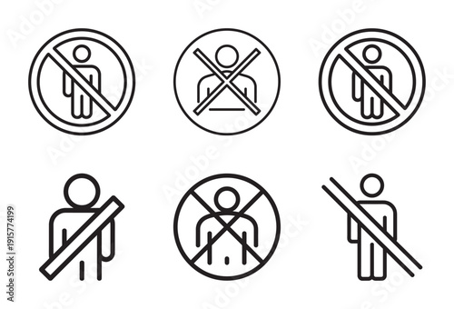 Prohibited person entry signs and restriction symbols