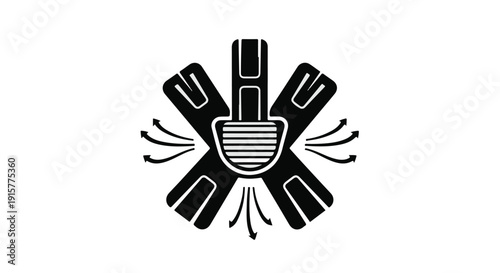 Minimalist Air Purifier Silhouette with Airflow Ventilation Lines