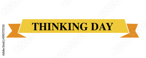 Thinking Day text written on a yellow ribbon banner graphic element.