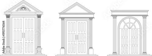 Technical vector drawings of office furniture layouts, featuring various conference table arrangements and seating plans.