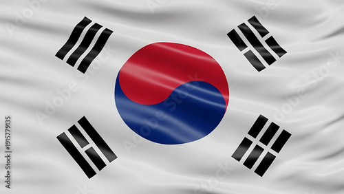 Cultural Symbolism, South Korean Flag, National Pride, Asia, Digital Art, Vibrant Colors, Flag Design