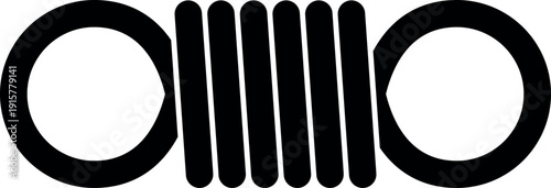 Elastic metal spring black icon. Pressure wire