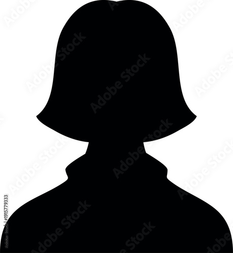 Anonymous woman black silhouette. Female avatar icon