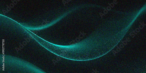 Abstract blue and green wave background with glowing fractal lines and flowing energy motion design in a 3d loop illustration