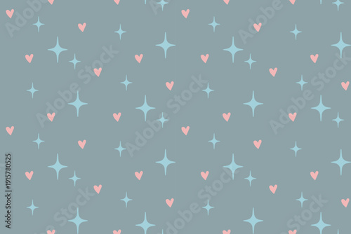 Seamless pattern with simple romantic elements. Good for wrapping paper, backgrounds and wallpaper.