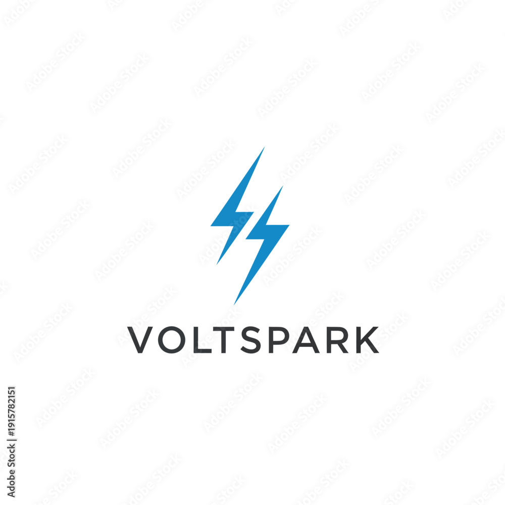 Fototapeta premium Volt Spark Logo with Lightning Bolt.