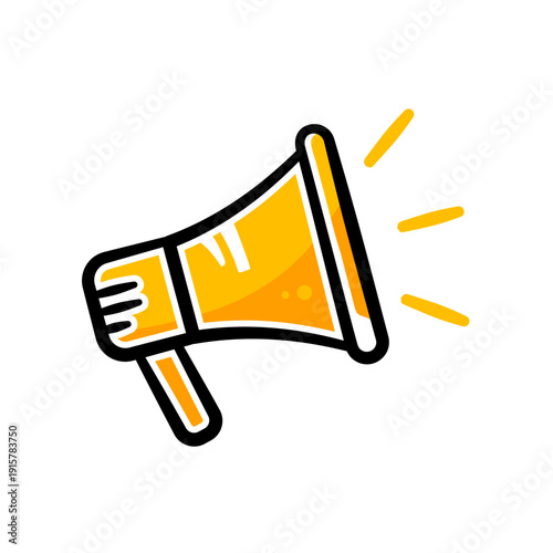 Yellow megaphone  -vector illustration