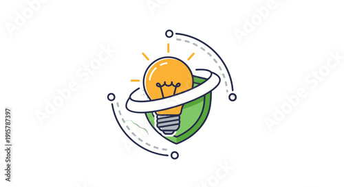 Innovative idea global representation with lightbulb and earth.