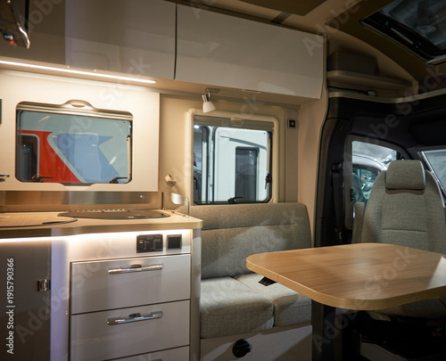 Interior of a camper van