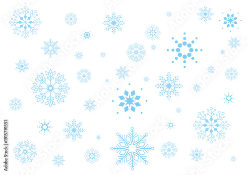 Caduta di fiocchi di neve, vettoriale.