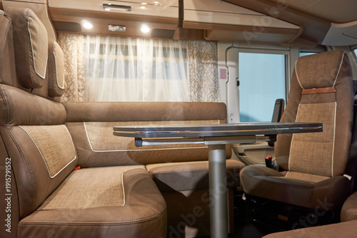 Interior of a camper van