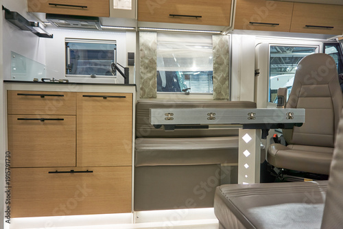 Interior of a camper van