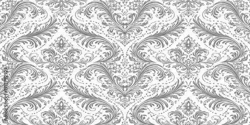 Seamless vintage damask floral pattern wallpaper