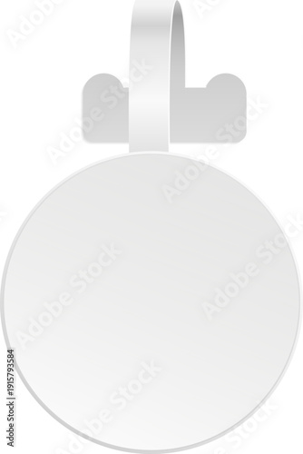 Retail promo tag white mockup. Realistic blank label
