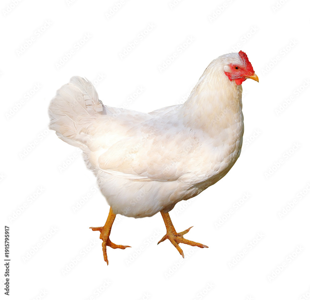 Fototapeta premium White Chicken Isolated on Transparent Background