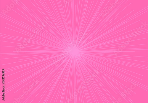 Pink comic-style sunburst and radial lines background vector illustration. Sunburst Background