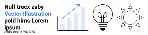 Business growth, renewable energy, creative solutions, innovation, sustainability, environmental ideas. Chart with rising arrow, light bulb and sun symbol. Innovation and sustainability concept Free Download Business growth, renewable energy, creative solutions, innovation, sustainability, environmental ideas. Chart with rising arrow, light bulb and sun symbol. Innovation and sustainability concept - GFXLoad