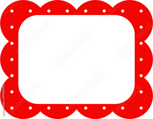 Retro Scalloped Frame with Checkered pattern