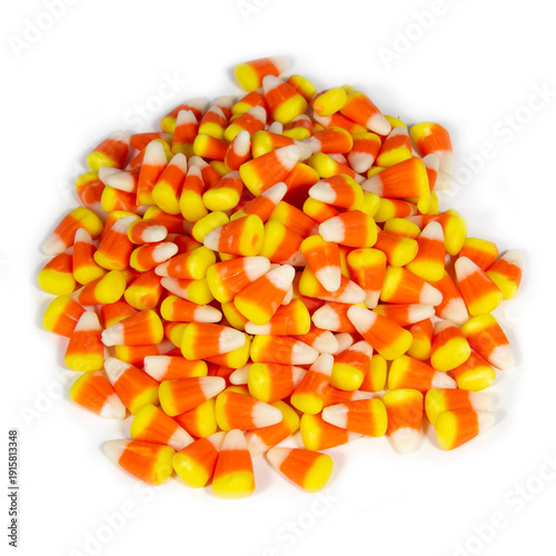 Generic Halloween Candy Corn on White Background