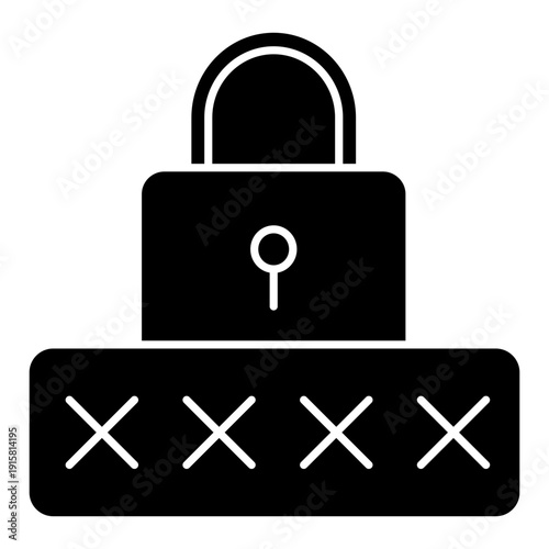Use Strong Passwords Glyph Icon Illustration Vector