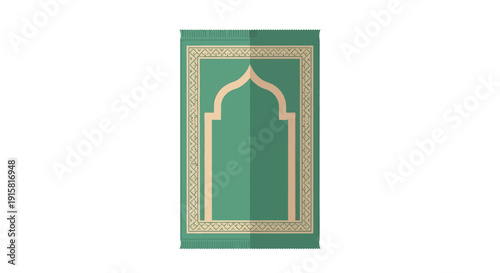 Traditional Muslim prayer mat with intricate arch design for spiritual devotion