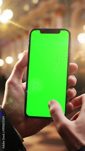 Green Screen 4k man using iphone 12 smartphone viewing on phone press browsing chroma key online typing text reading social media close up hands 24 04 21 st petersburg russia scene 2 with distortion