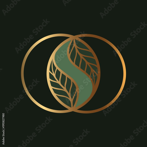 Φωτογραφία Gold interlocking circles and leaves S logo