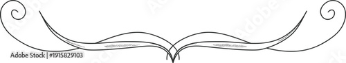 Flourish Divider Ornament Line Art