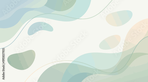 Soothing abstract background with pastel shapes and smooth lines