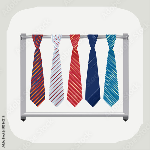 Men's ties on a rack