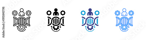 Genetic Engineering icon set multiple style collection