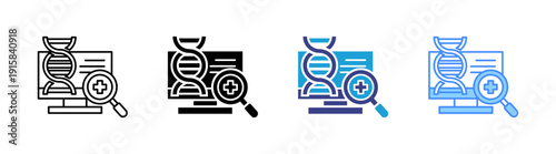 Biomedical icon set multiple style collection