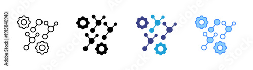 Biomaterials icon set multiple style collection