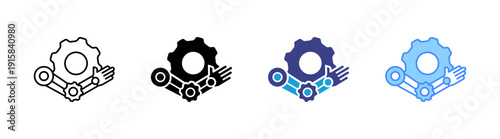 Bionic Arm icon set multiple style collection