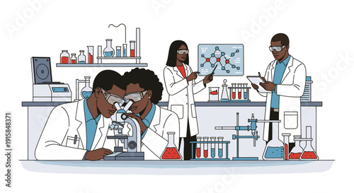 Scientists Conducting Laboratory Research Experiment.