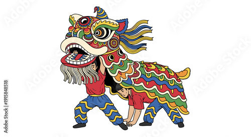 Traditional Chinese Lion Dance Costume 1.
