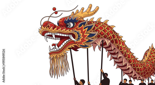 Traditional Chinese Dragon Dance Performance Head.