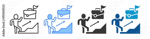 Career Development Icon Set Multiple Style Collection