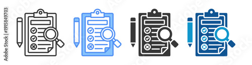 Assessment Icon Set Multiple Style Collection