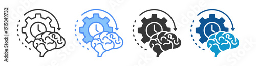 Time Management Icon Set Multiple Style Collection