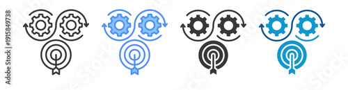 Goal Setting Icon Set Multiple Style Collection